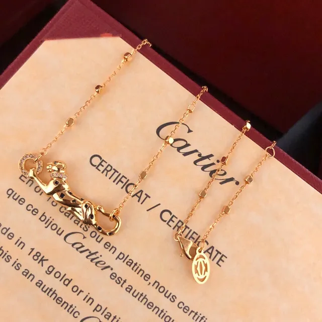 Colar Cartier Panthère Ouro Motivo Pantera Preta Amarelo 5