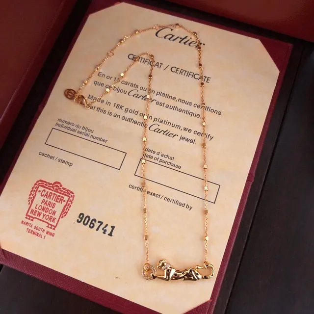Colar Cartier Panthère Ouro Motivo Pantera Preta Amarelo 8