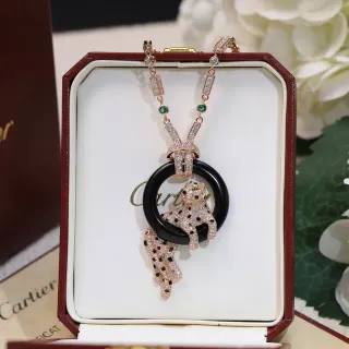 Cartier Panthère pantera motivo Pavé diamante ónice collar