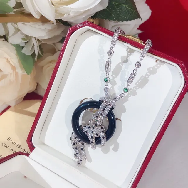 Cartier Panthère panthère motif Pavé diamant onyx collier 6