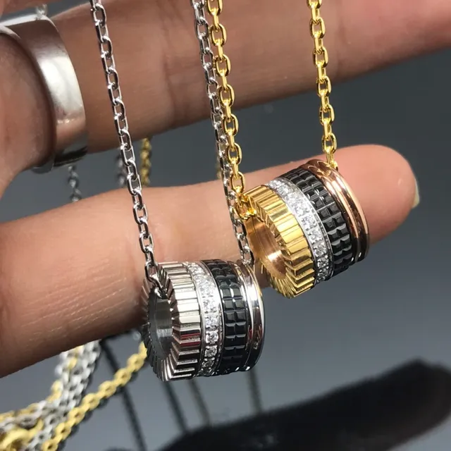 Collier Cartier Trinity Or Noir Modulaire Cylindrique Pendentif Multi-Ton 5