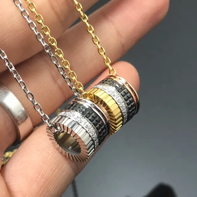 Collier Cartier Trinity Or Noir Modulaire Cylindrique Pendentif Multi-Ton 6