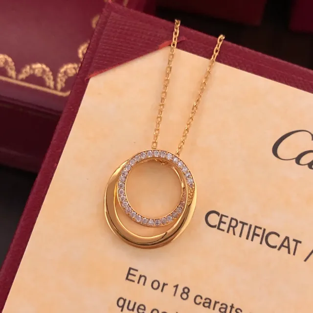 Cartier Trinity Or Argent Double Cercles Entrelacés Pavé Diamant Halo 3