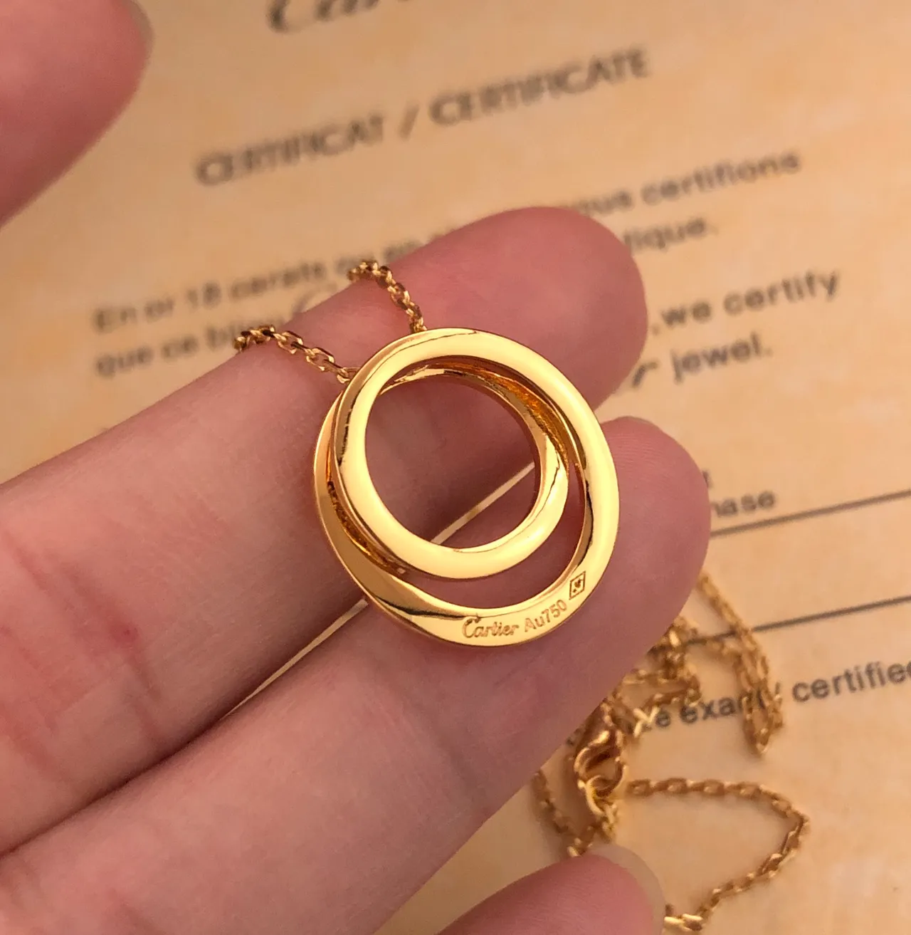 Cartier Trinity Or Argent Double Cercles Entrelacés Pavé Diamant Halo 5