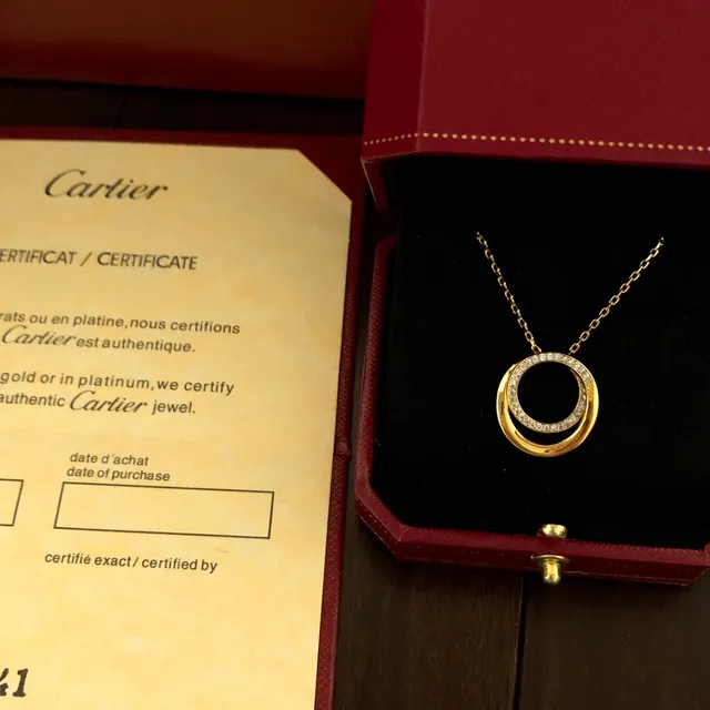 Cartier Trinity Or Argent Double Cercles Entrelacés Pavé Diamant Halo 7