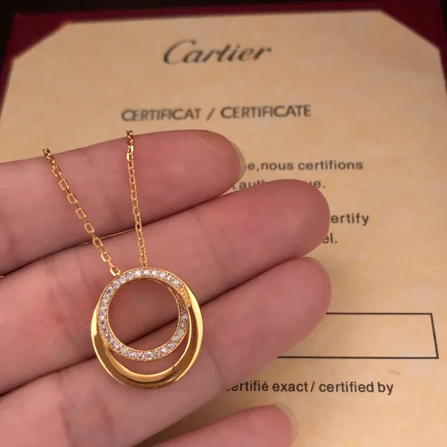 Cartier Trinity Or Argent Double Cercles Entrelacés Pavé Diamant Halo 8