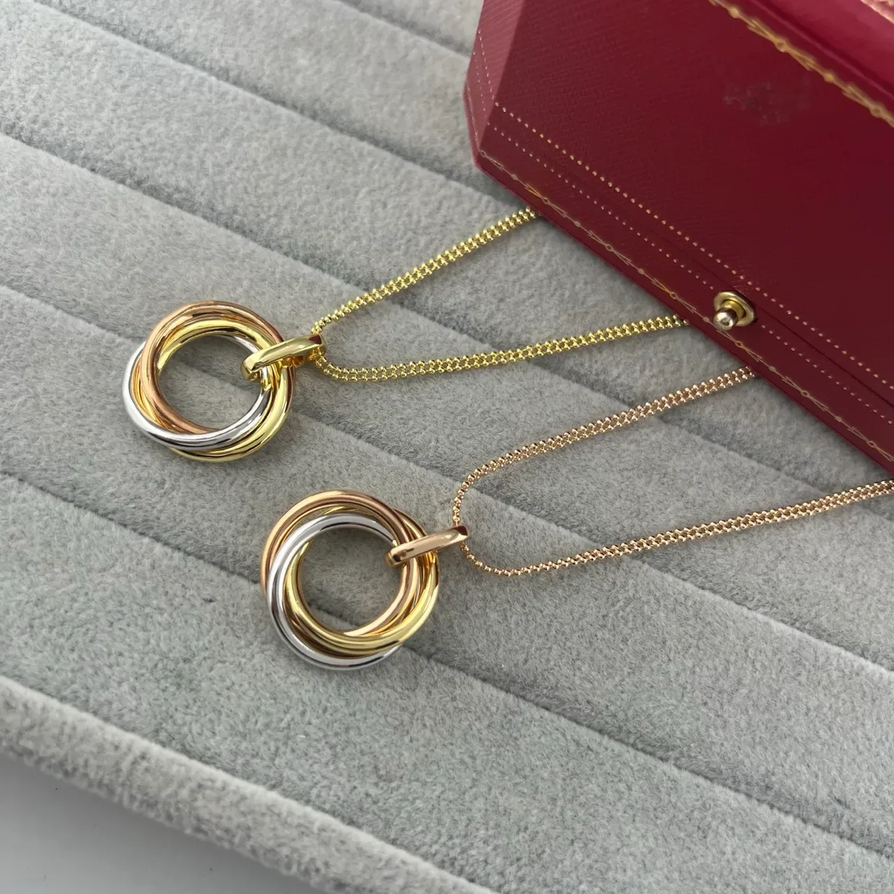 Cartier Trinity Tricolor Gold Interlocking Rings Necklace 5