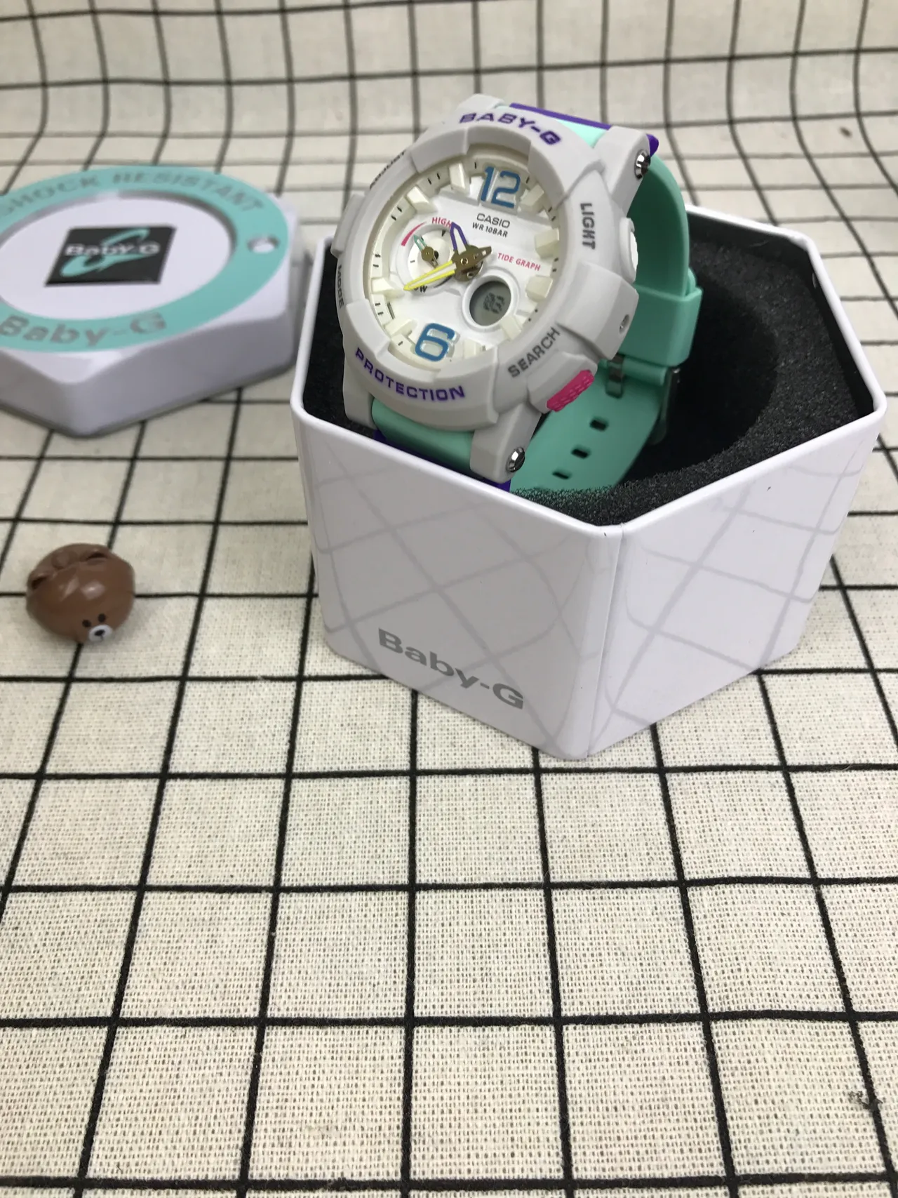Casio Baby-G Gray Green Rugged Analog-Digital Tide Graph Functionality Watch 4
