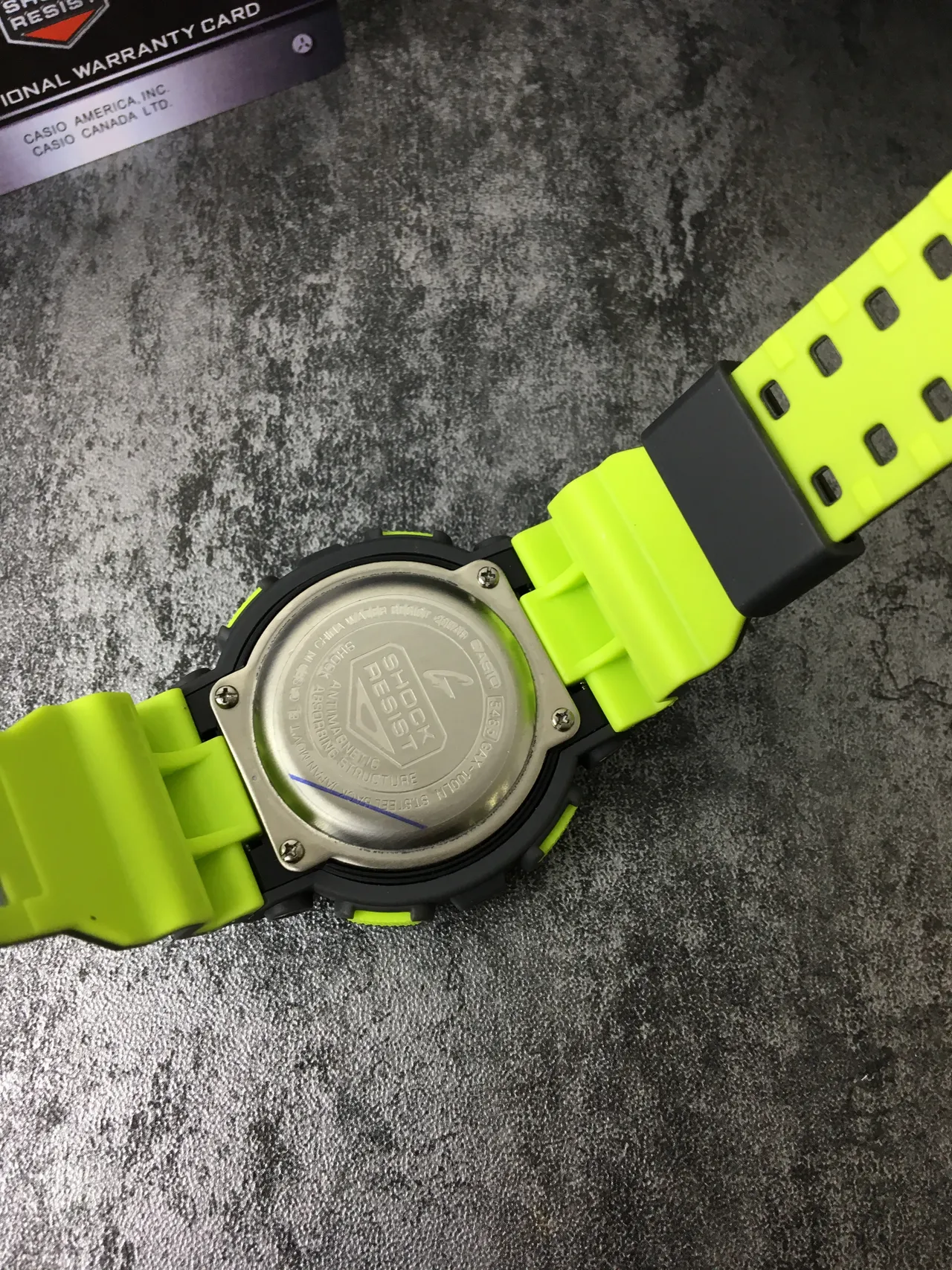 Casio G-Shock GA-100 Preto e Verde Lima Relógio Esportivo 3