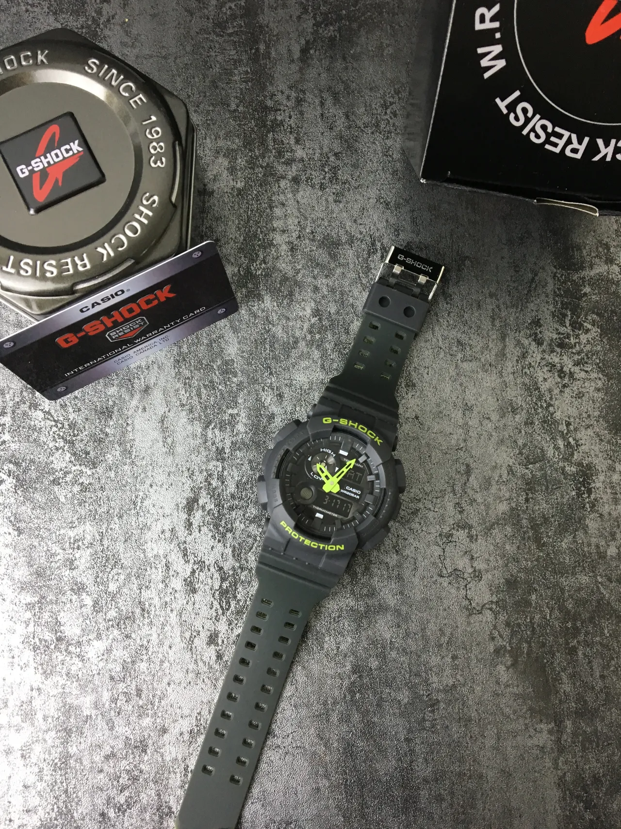 Casio G-Shock GA-100 Preto e Verde Lima Relógio Esportivo 6