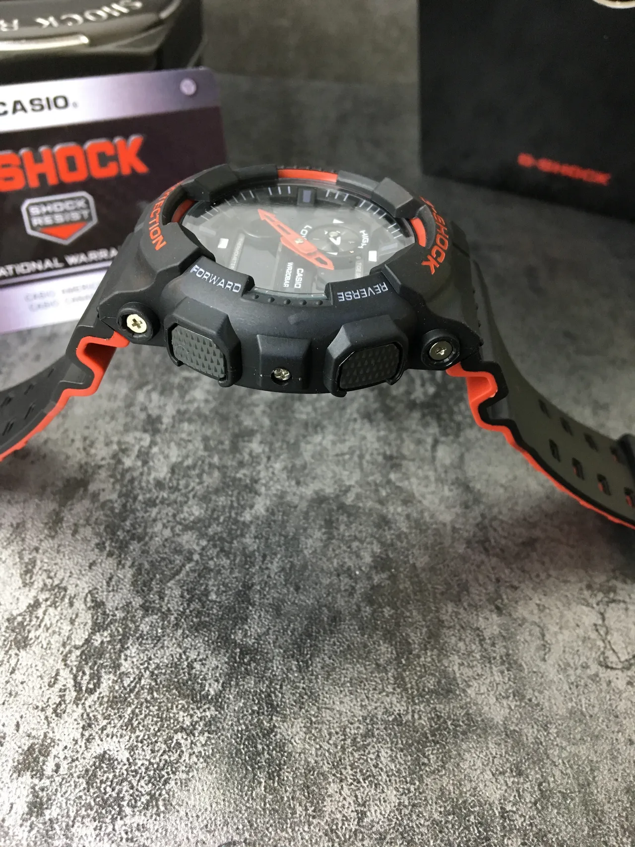 Casio G-Shock GA-100 Black and Orange Sports Watch 3