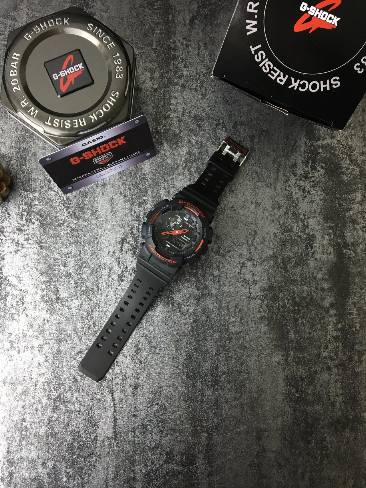 Casio G-Shock GA-100 Black and Orange Sports Watch 5