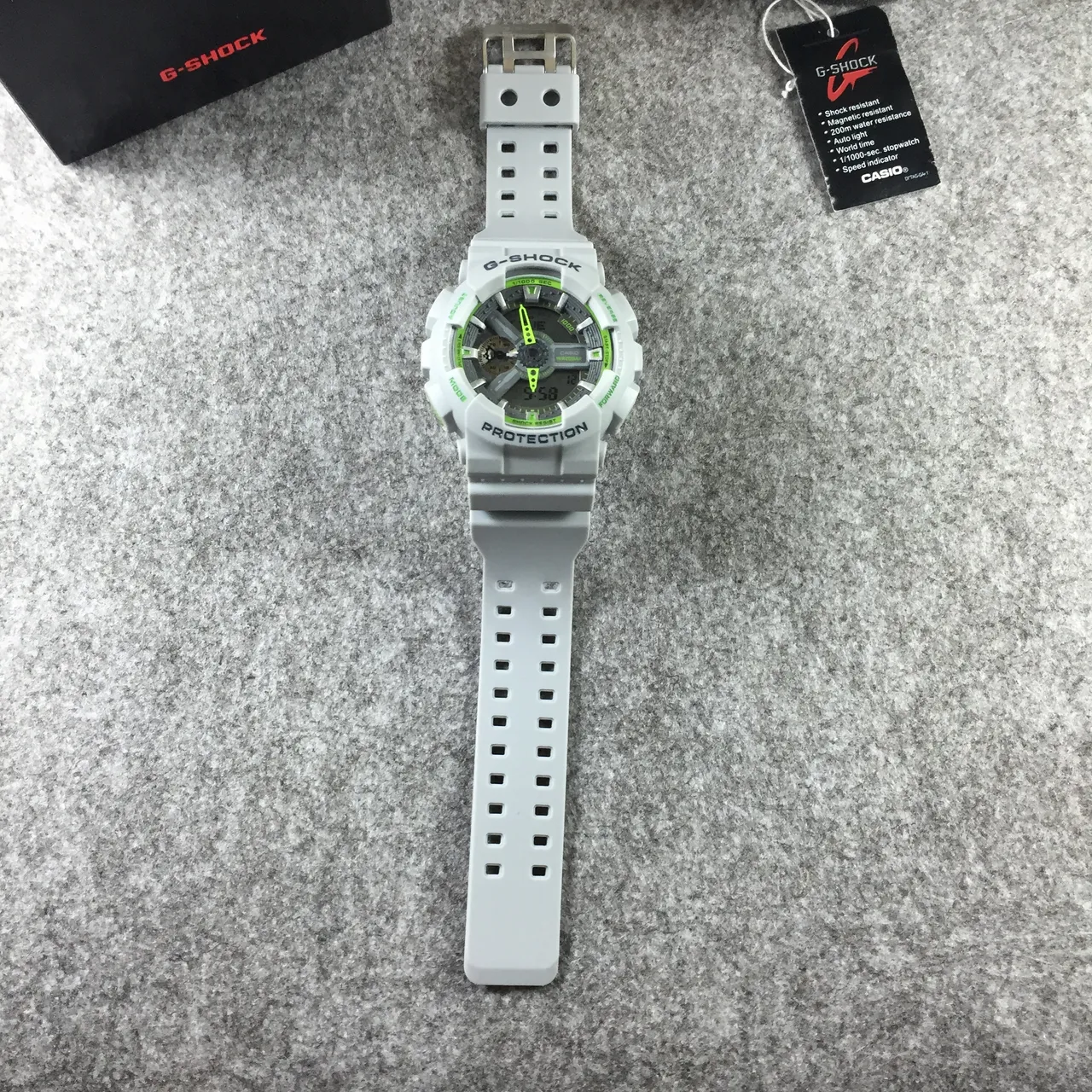 Casio G-Shock GA-100 Gris clair et vert citron Montre de sport 12