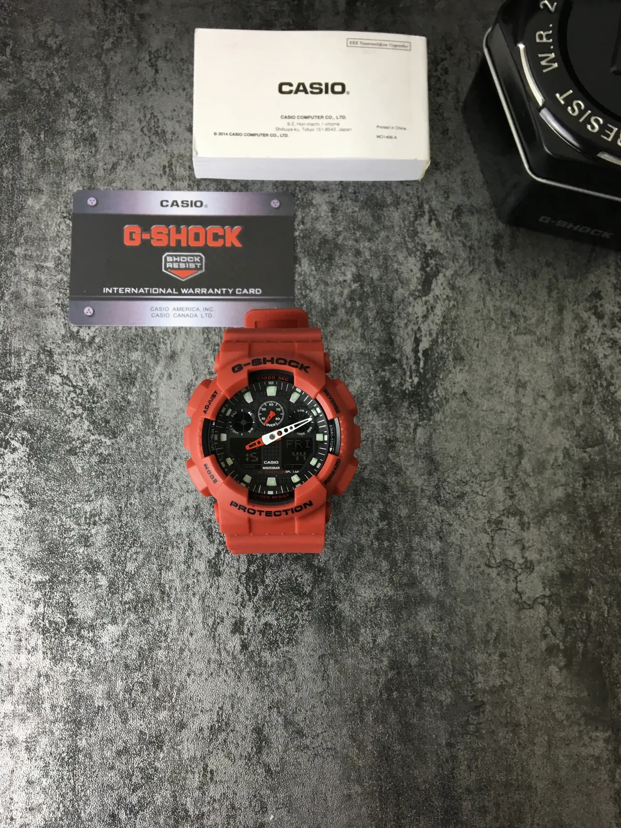 Casio G-Shock GA-100 ساعة رياضية برتقالية من الراتنج 2