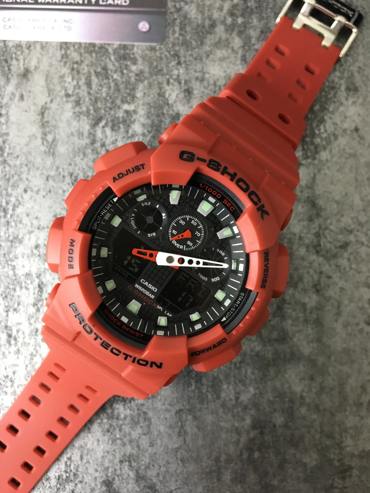 Casio G-Shock GA-100 ساعة رياضية برتقالية من الراتنج 5