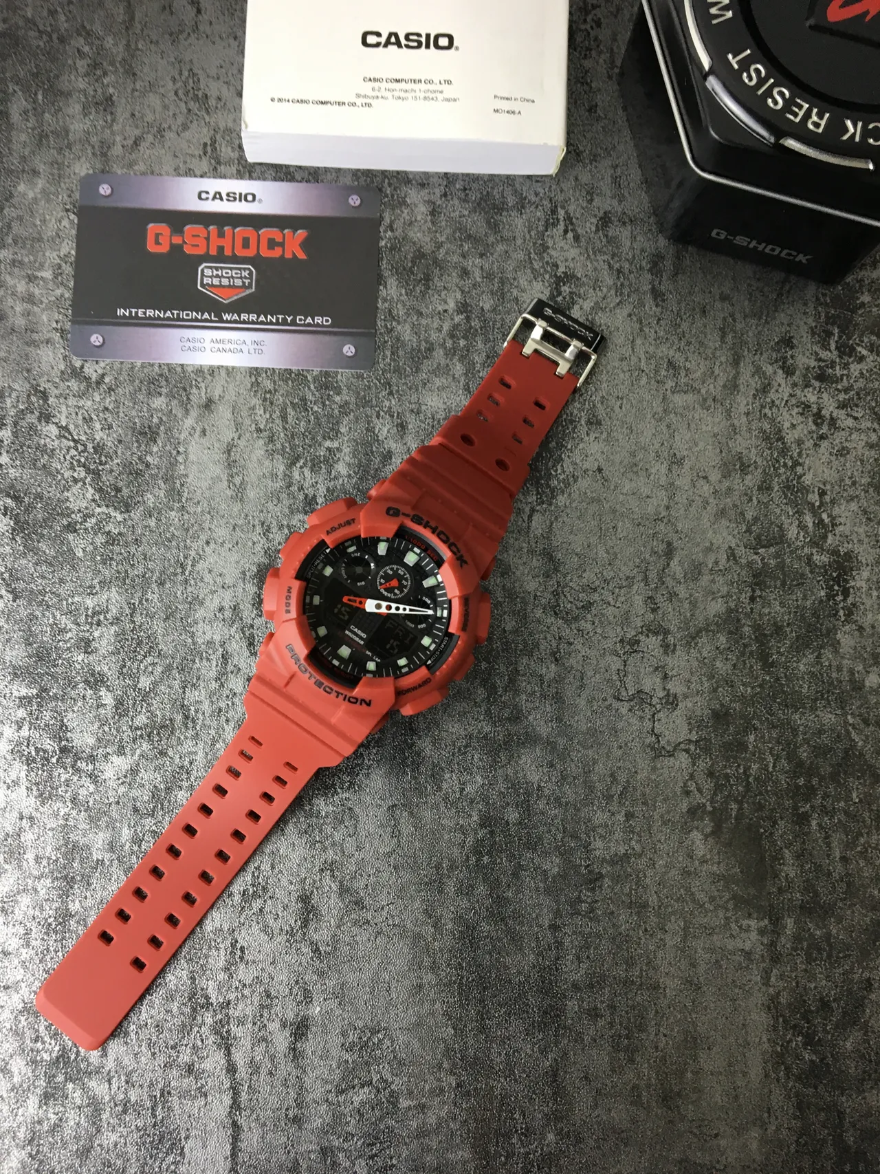 Casio G-Shock GA-100 ساعة رياضية برتقالية من الراتنج 6