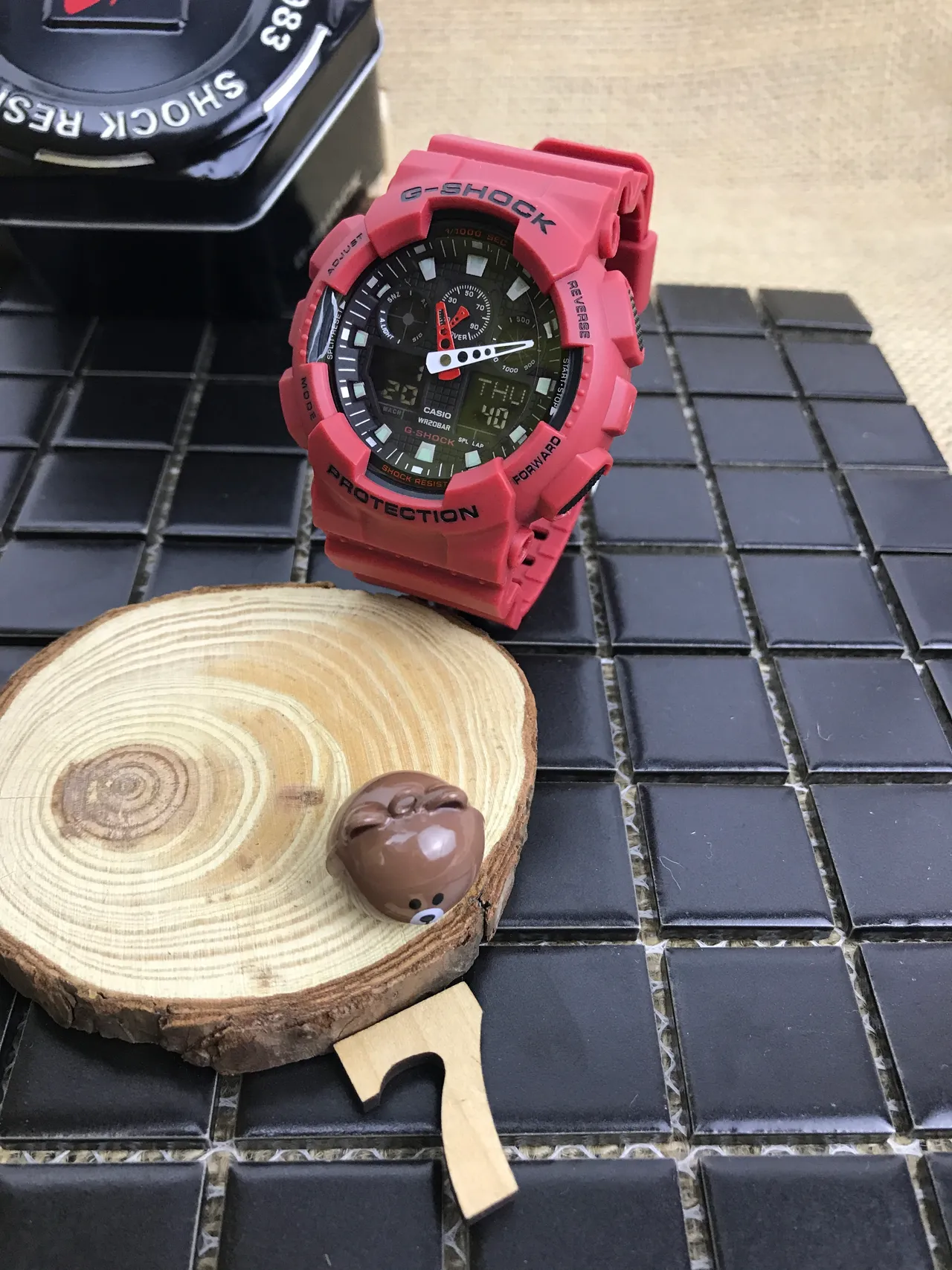 Casio G-Shock GA-100 ساعة رياضية برتقالية من الراتنج 9