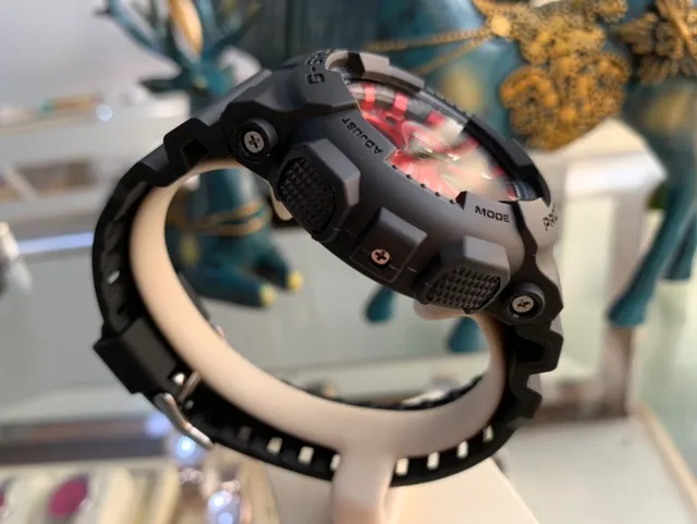 Casio G-Shock GA-100 Relógio esportivo vermelho e preto 5