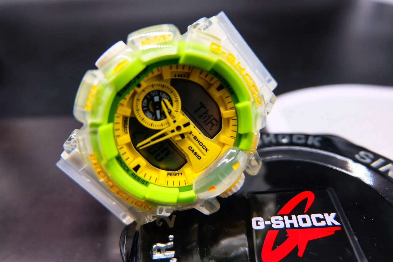 Casio G-Shock GA-100 Translucent Clear Lime Green Yellow Sports Watch 3