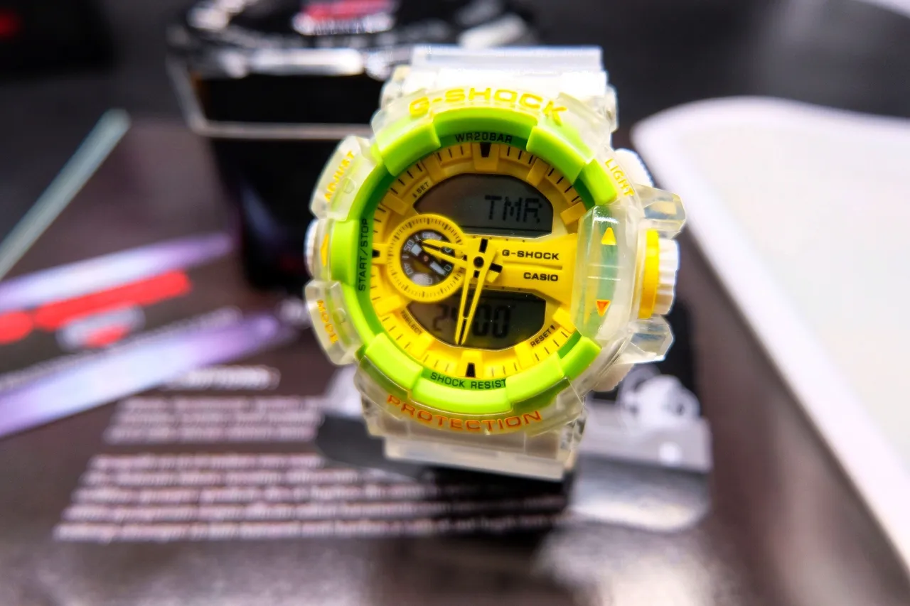 Casio G-Shock GA-100 Translucent Clear Lime Green Yellow Sports Watch 6