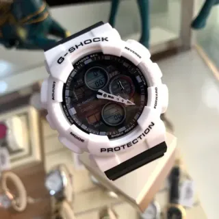 Casio G-Shock GA-100 Montre de sport blanche et noire