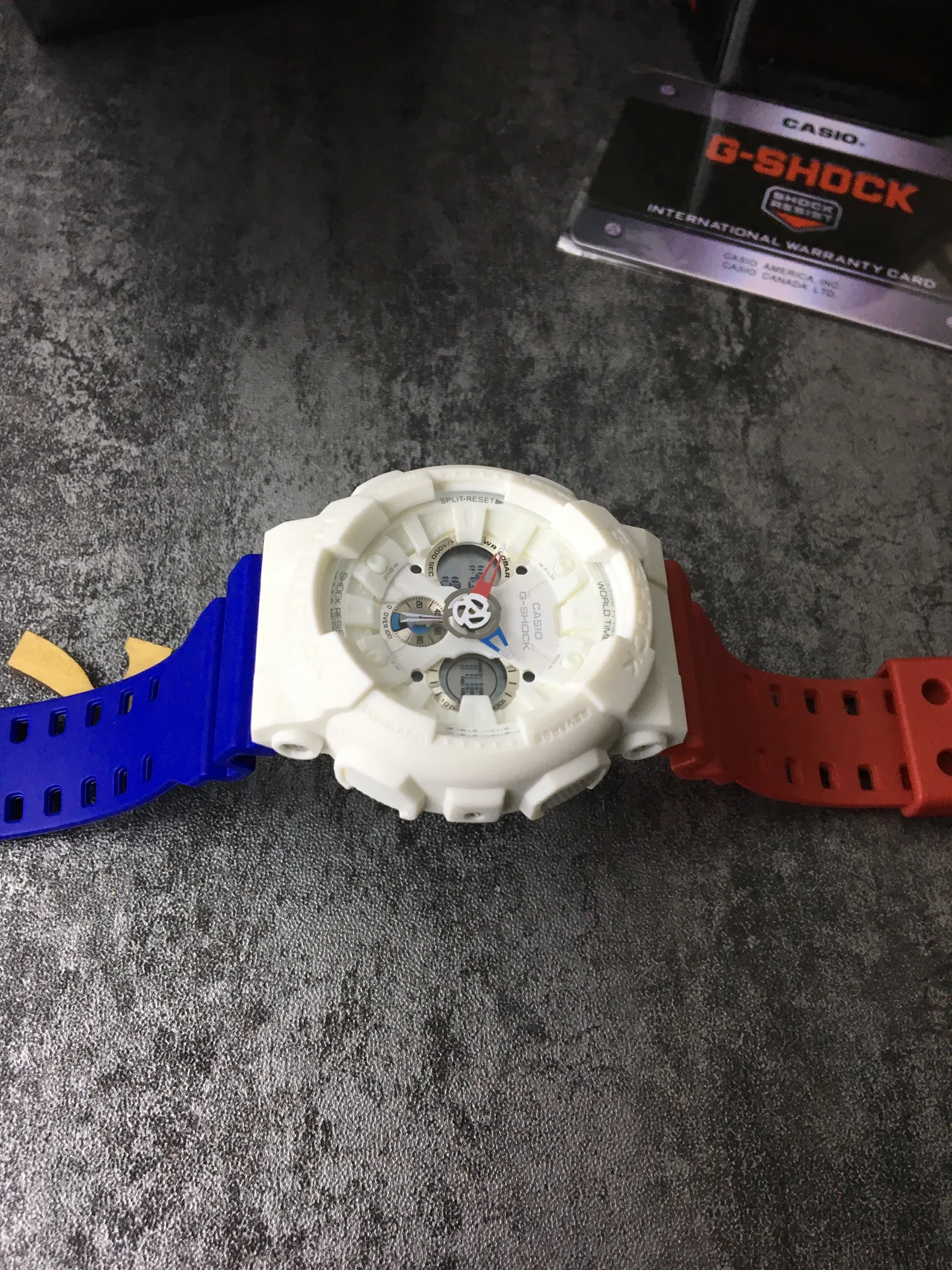 Casio G-Shock GA-100 White Red Blue Sports Watch 4