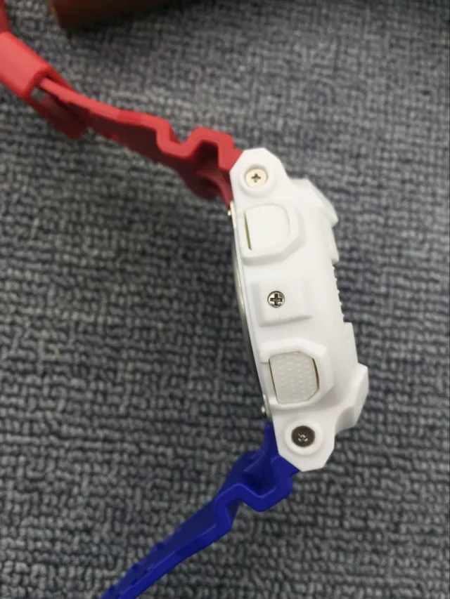 Casio G-Shock GA-100 White Red Blue Sports Watch 9