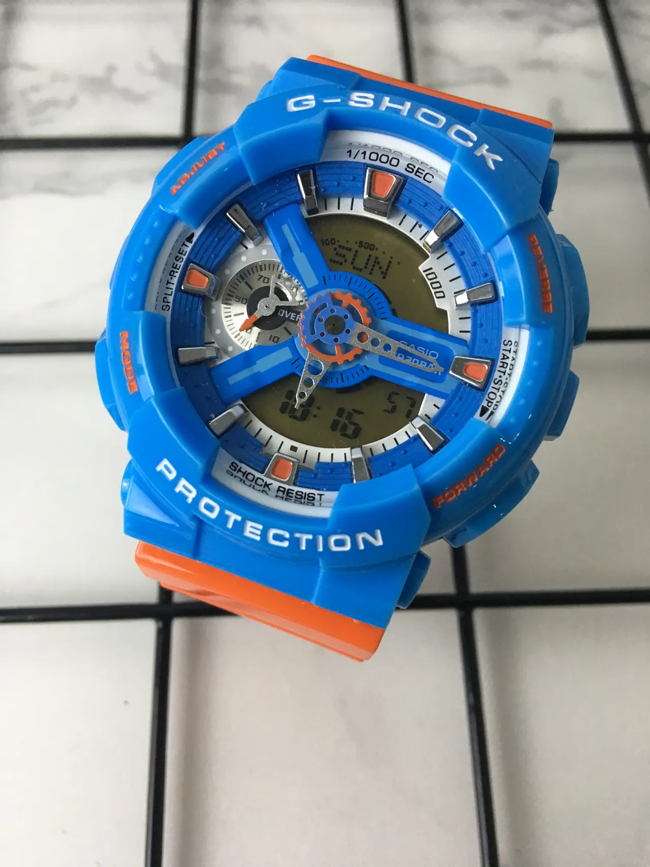 Casio G-Shock GA-110 Blue and Orange Sports Watch 2