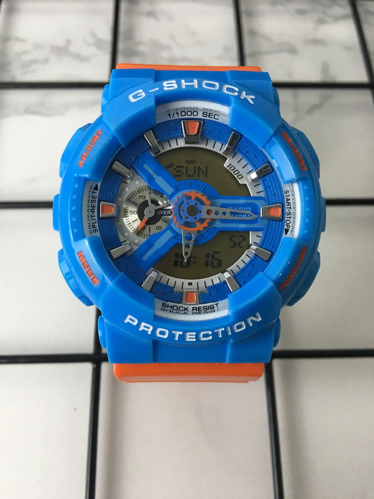 Casio G-Shock GA-110 Blue and Orange Sports Watch 3