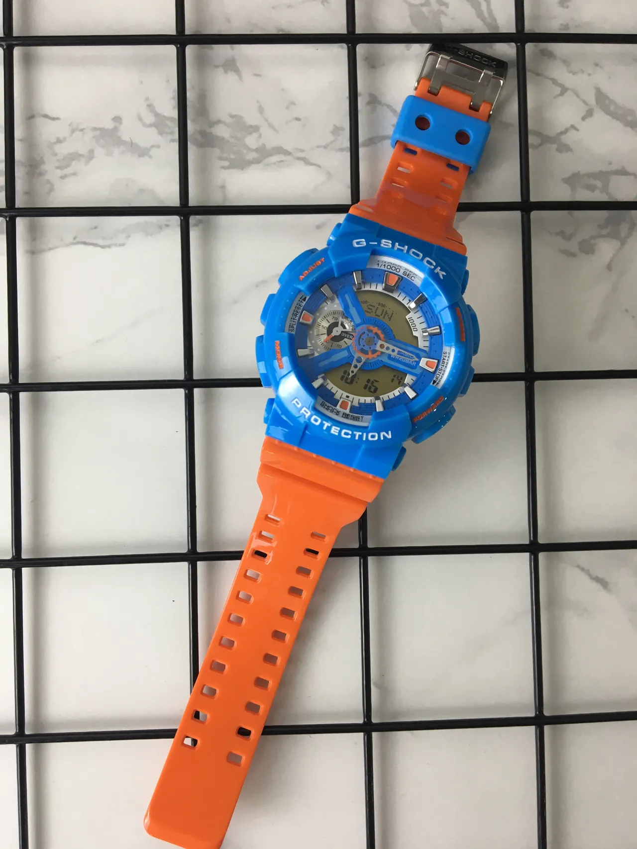 Casio G-Shock GA-110 Blue and Orange Sports Watch 6
