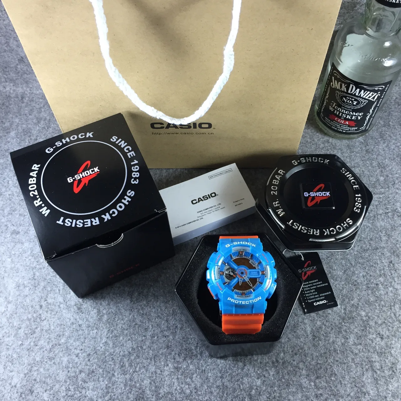 Casio G-Shock GA-110 Blue and Orange Sports Watch 7