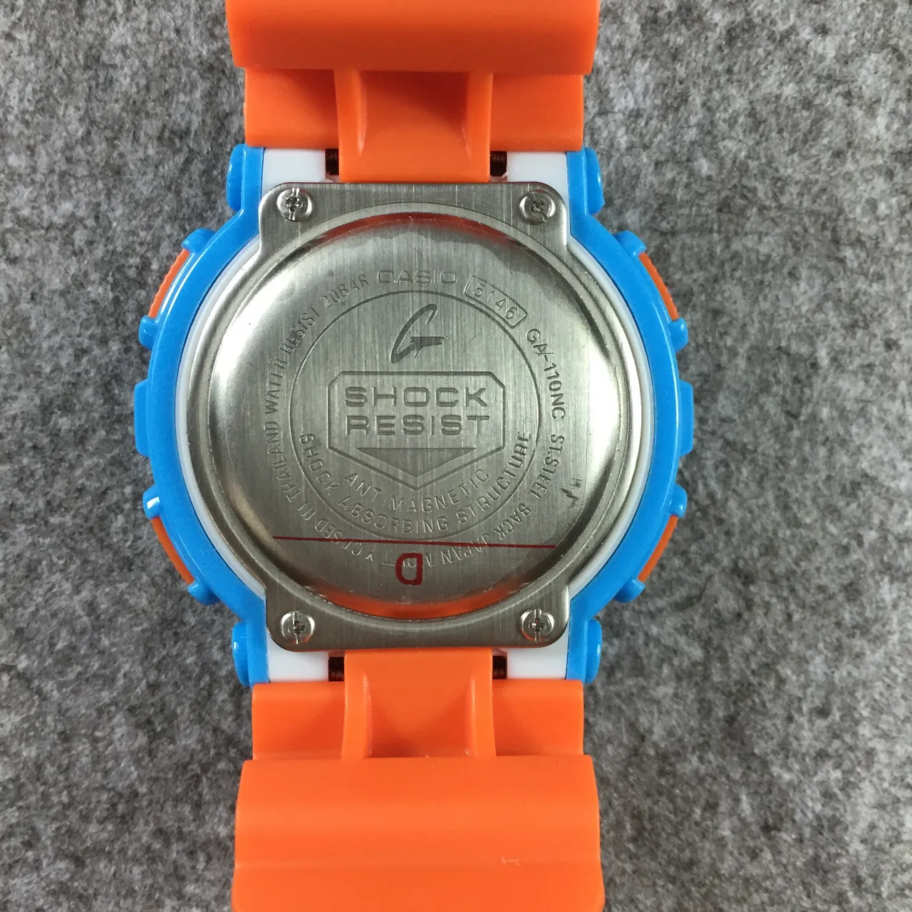 Casio G-Shock GA-110 Blue and Orange Sports Watch 8