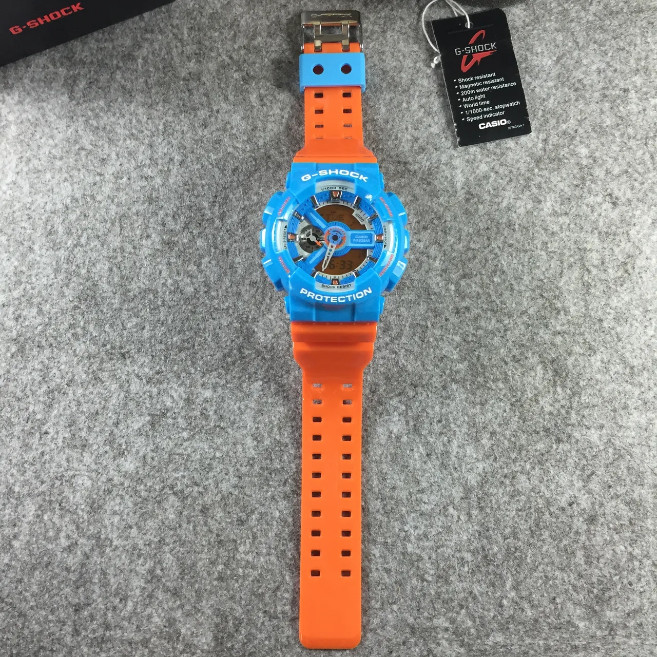 Casio G-Shock GA-110 Blue and Orange Sports Watch 12
