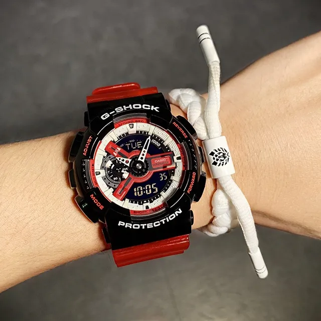 Casio G-Shock GA-110 Montre sport en résine translucide rouge 3
