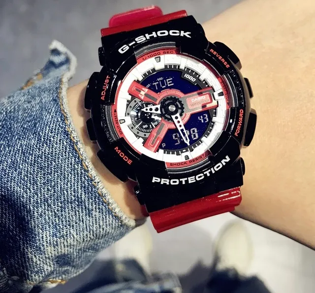 Casio G-Shock GA-110 Montre sport en résine translucide rouge 4