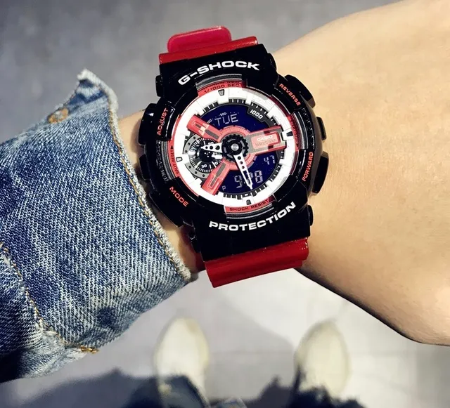 Casio G-Shock GA-110 Montre sport en résine translucide rouge 7