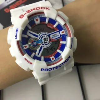 Casio G-Shock GA-110 Blanco Rojo Azul Reloj Deportivo