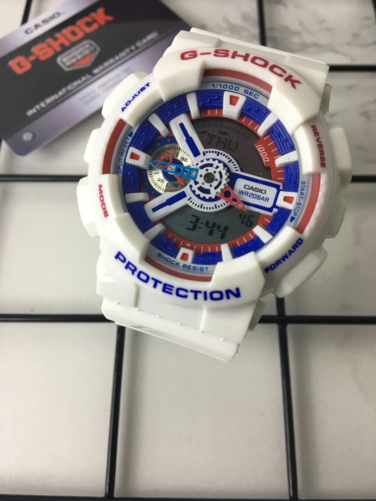 Casio G-Shock GA-110 White Red Blue Sports Watch 2