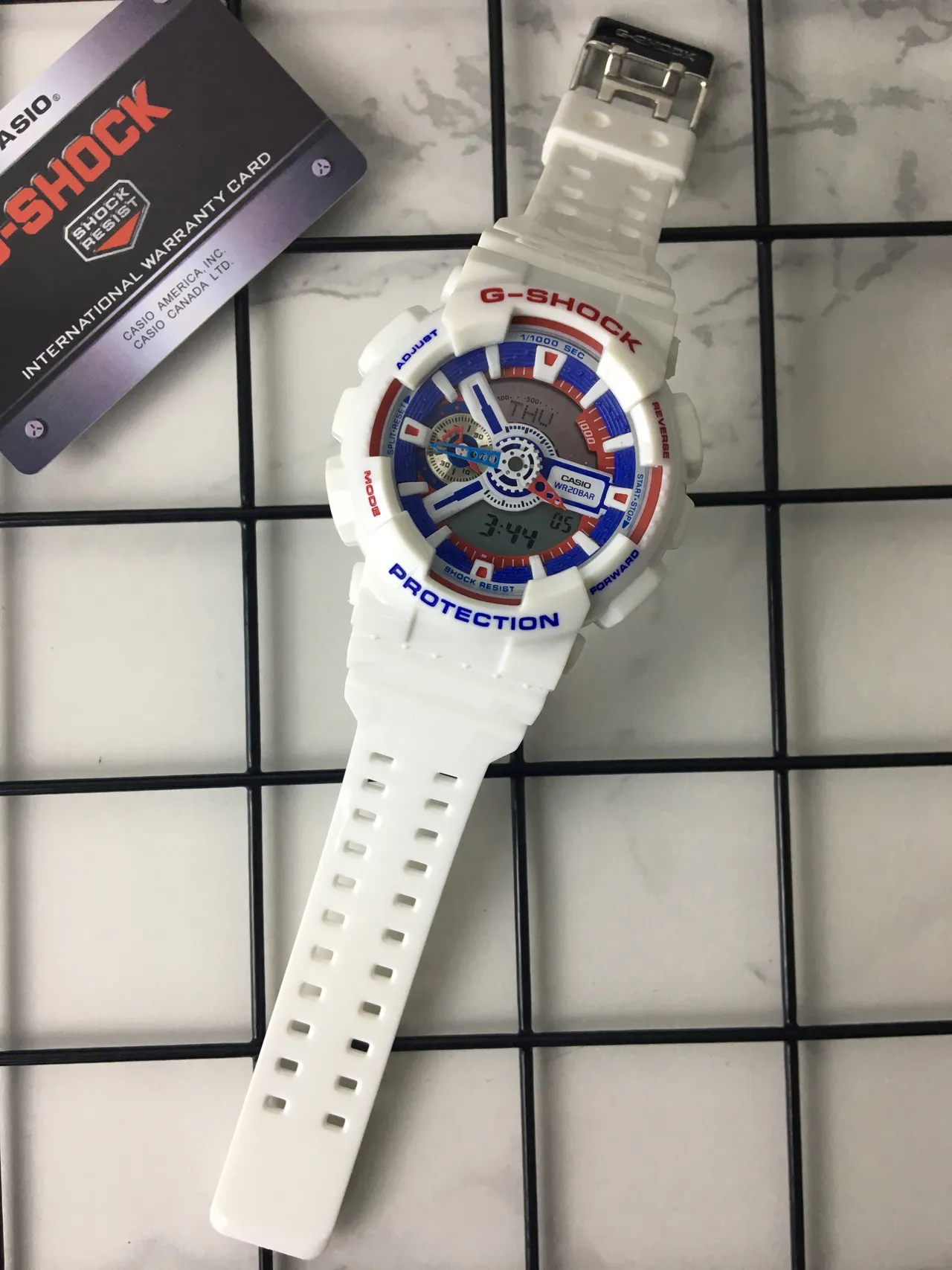Casio G-Shock GA-110 White Red Blue Sports Watch 6