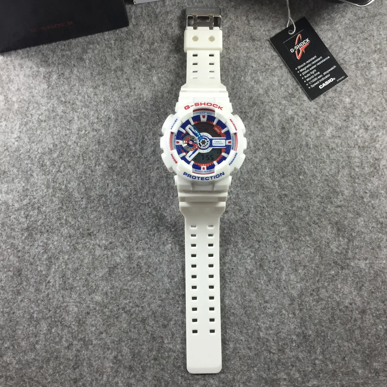 Casio G-Shock GA-110 White Red Blue Sports Watch 7