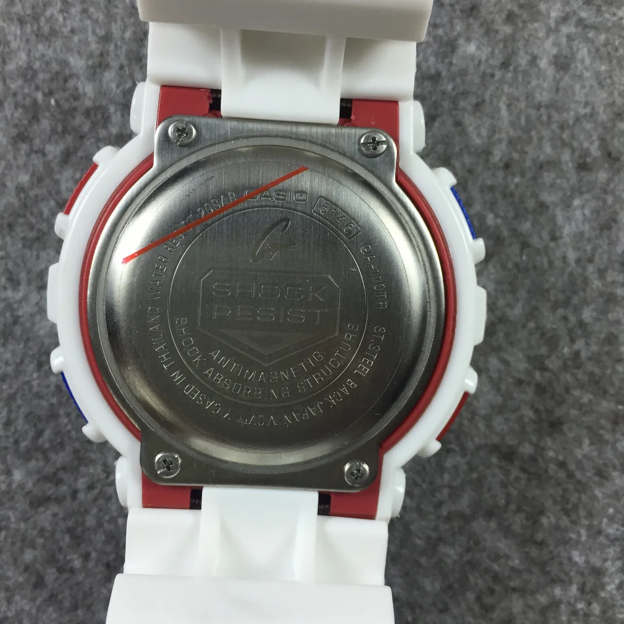 Casio G-Shock GA-110 White Red Blue Sports Watch 9