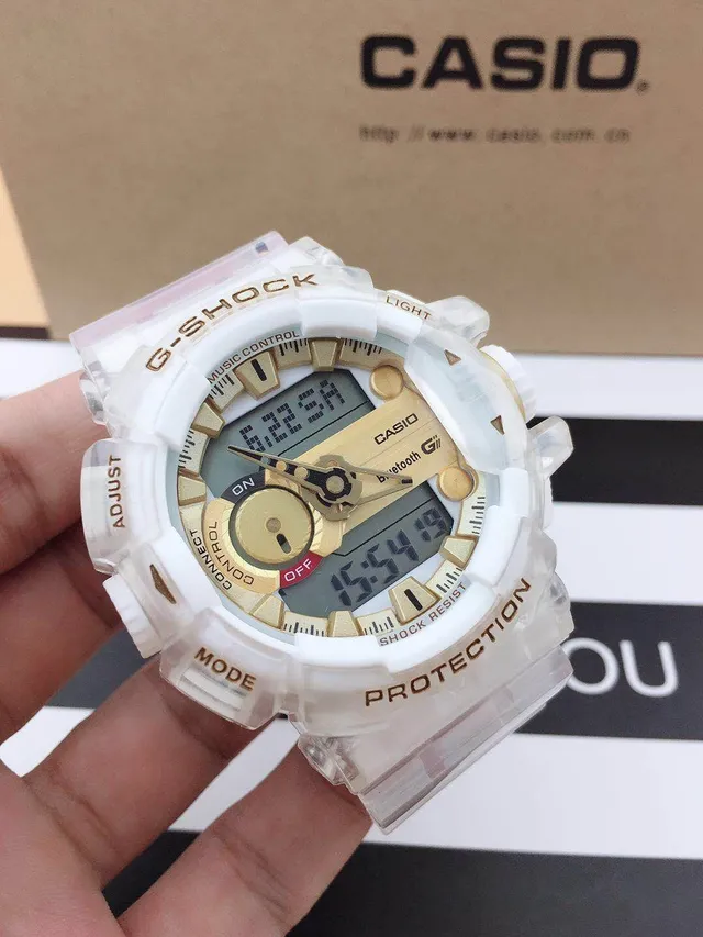 Casio G-Shock GA-B2100 Translucent White and Gold Sports Watch 8
