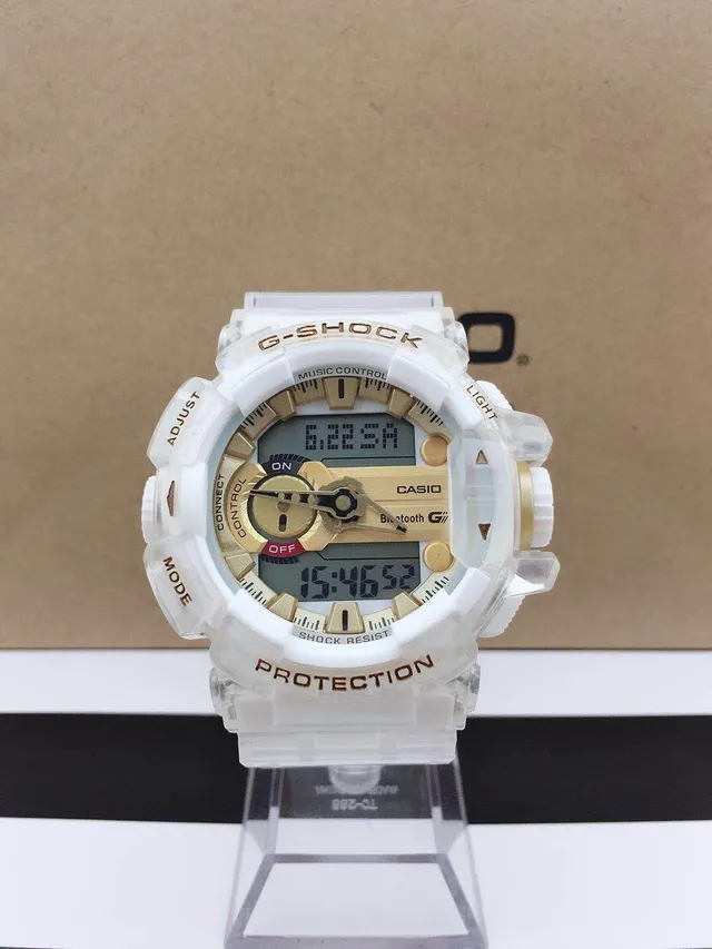 Casio G-Shock GA-B2100 Translucent White and Gold Sports Watch 9