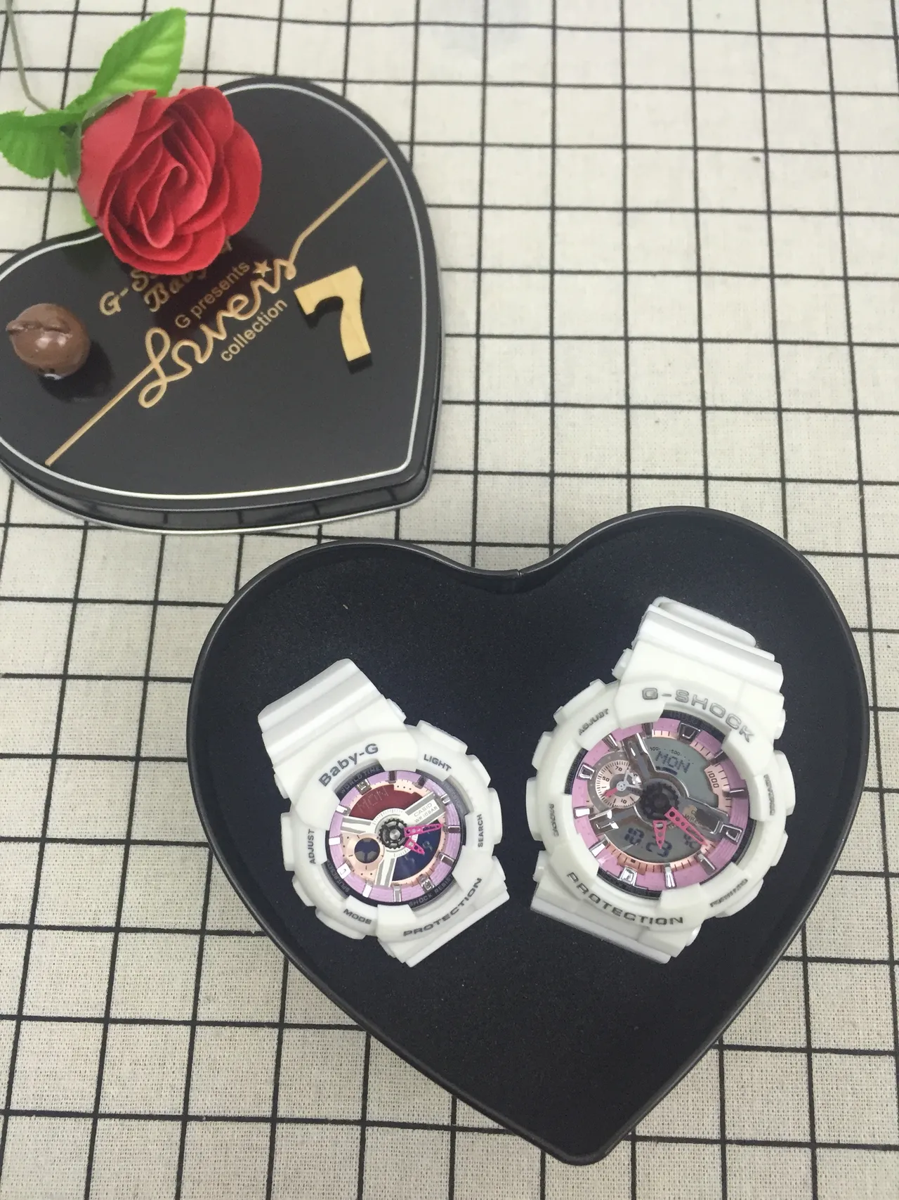 Casio G-Shock x Baby-G Loves Collection Red Multi-Color Sports Watches 3