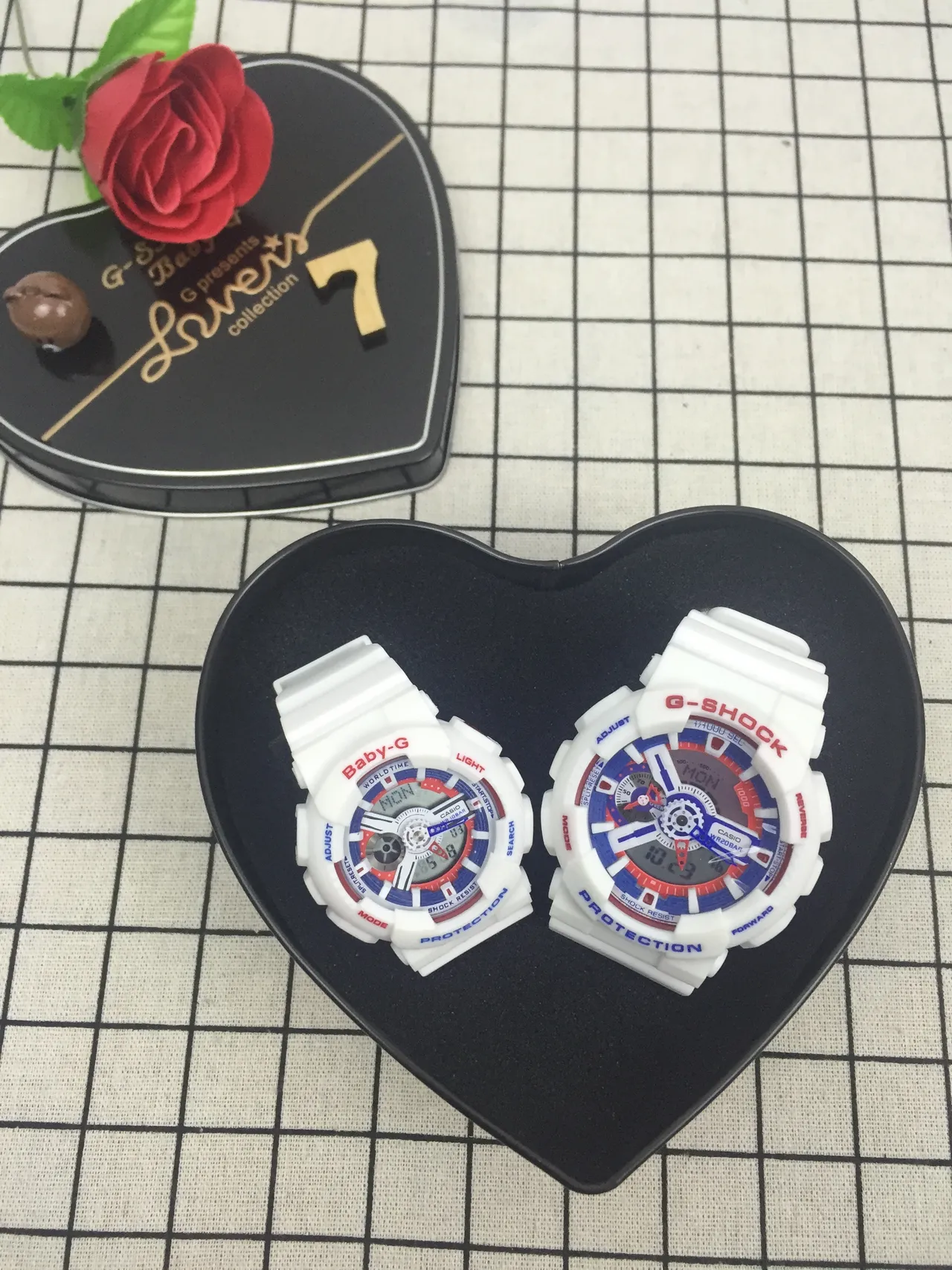 Casio G-Shock x Baby-G Loves Collection Red Multi-Color Sports Watches 5