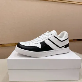 Celine CT-01 White and Black Leather Lifestyle Sneakers