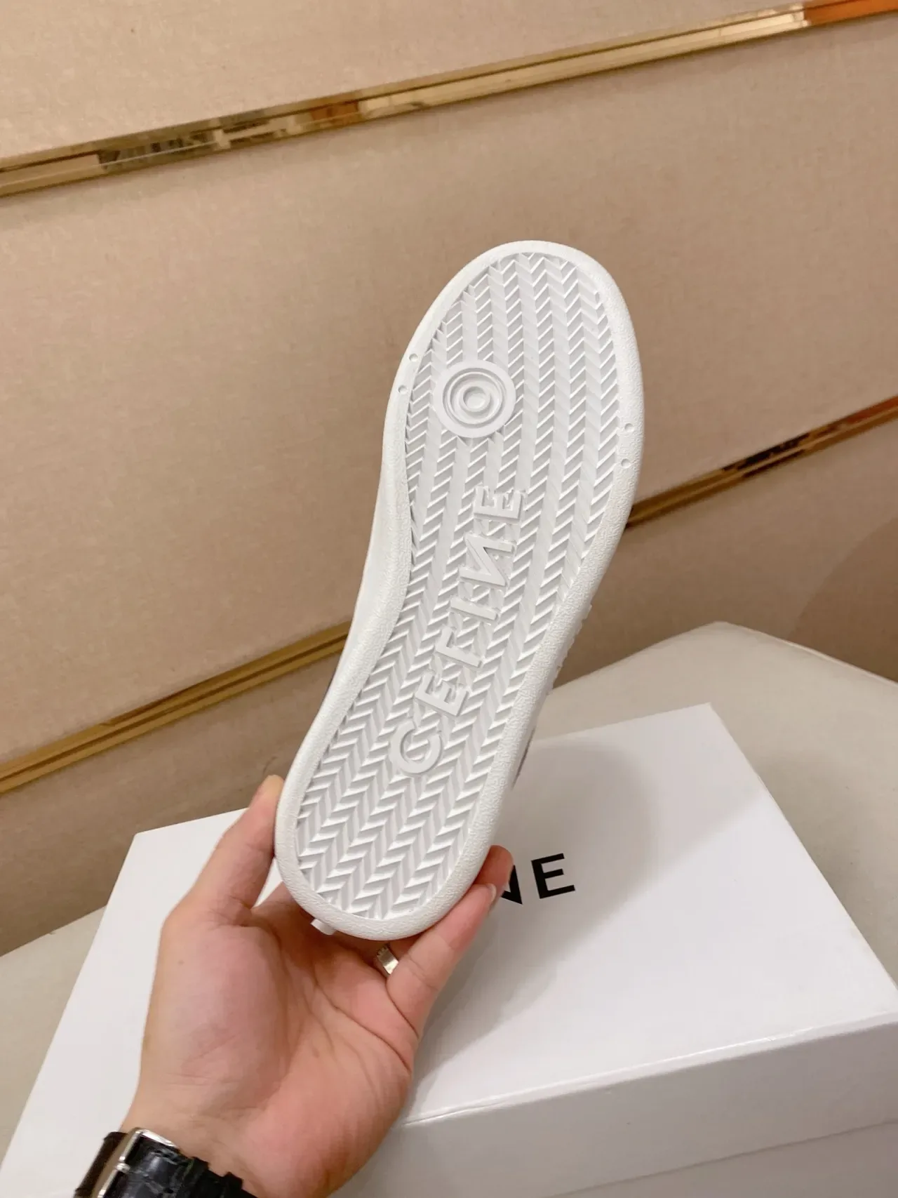 Celine CT-01 White and Black Leather Lifestyle Sneakers 2