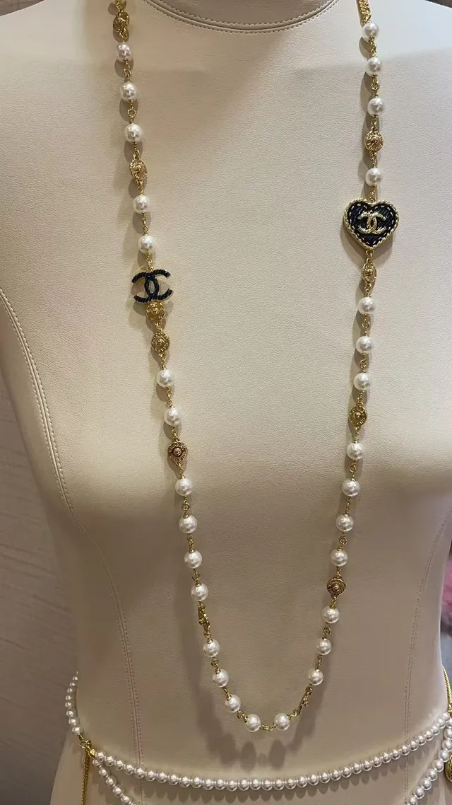 Chanel Bijoux Fantaisie Collier Or Blanc Multi-brins 5