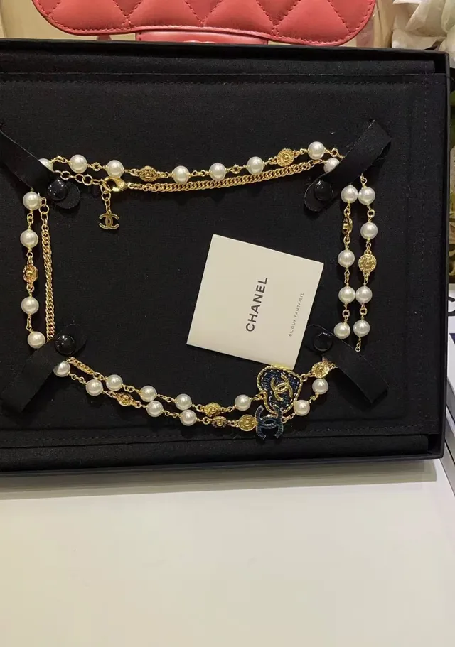 Chanel Bijoux Fantaisie Collier Or Blanc Multi-brins 8