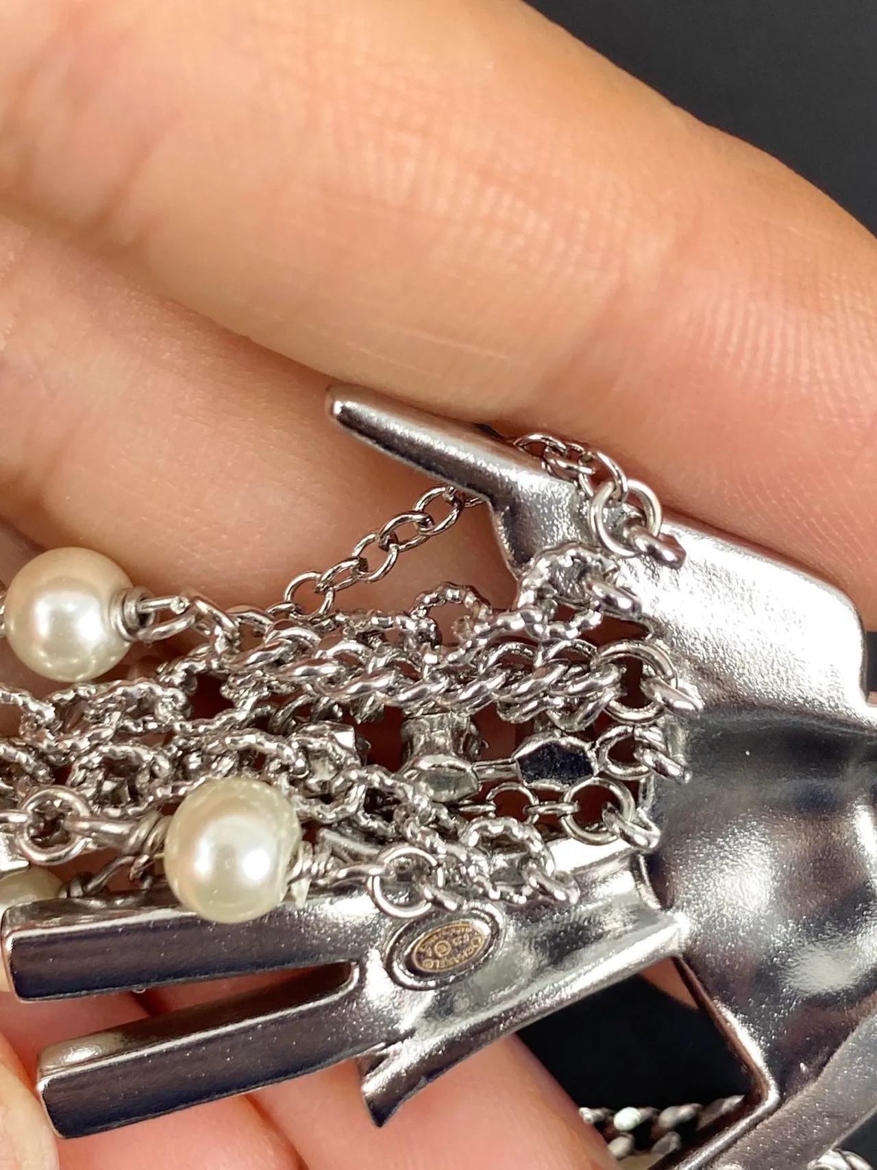 Chanel Bird Pendant Pearl and Crystal Fringe Necklace 2